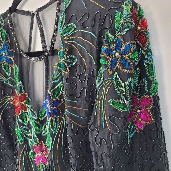 VINTAGE SCALA Beaded 80s Embellished Dress - Picture 6 of 16